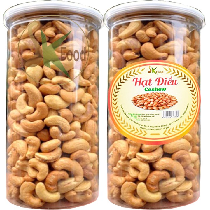 250g hạt điều nguyên sạch vỏ lụa rang muối cao cấp sk food