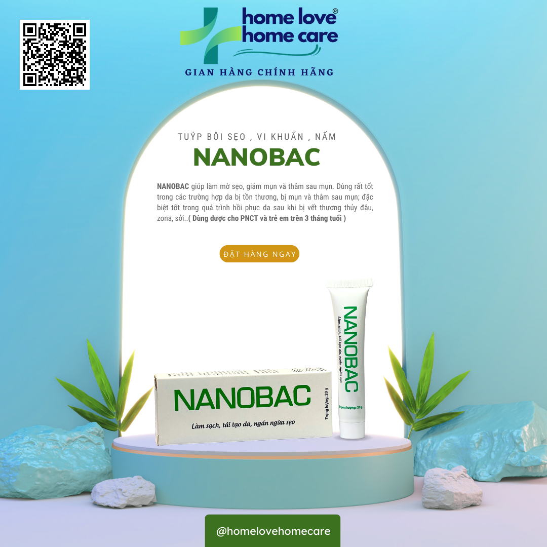 Tuýp bôi trị sẹo , vi khuẩn nấm nanobac / sản phẩm chính hãng