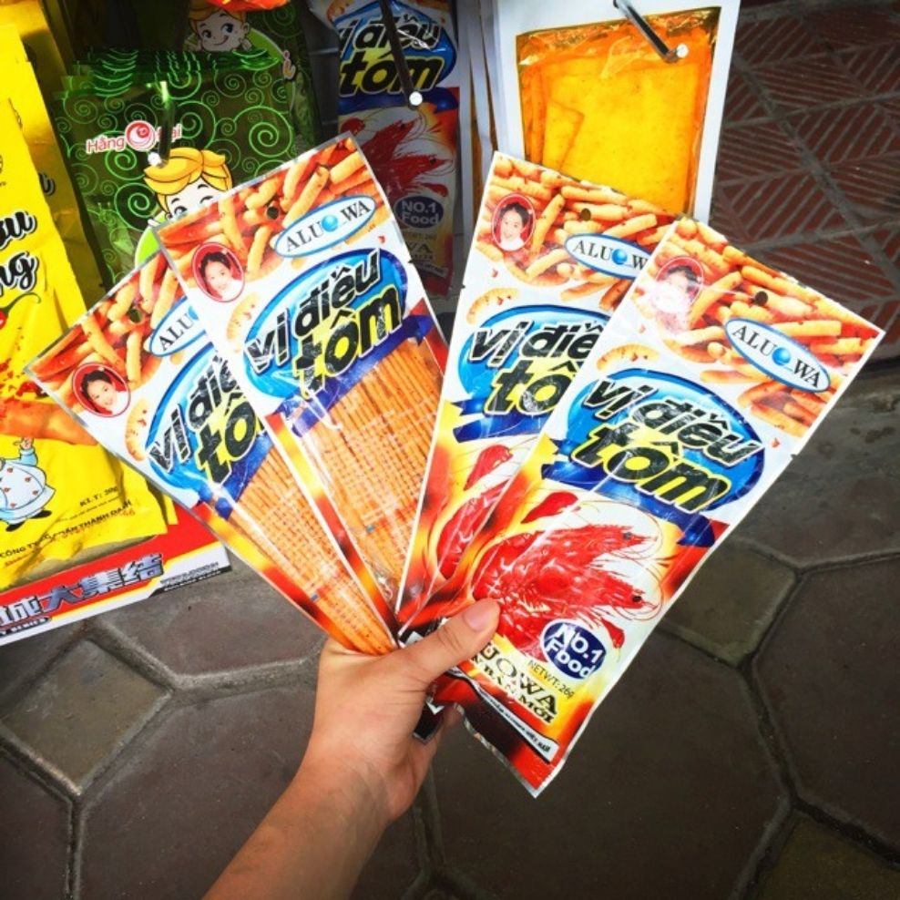 combo 10 gói snack tăm cay vị điều tôn