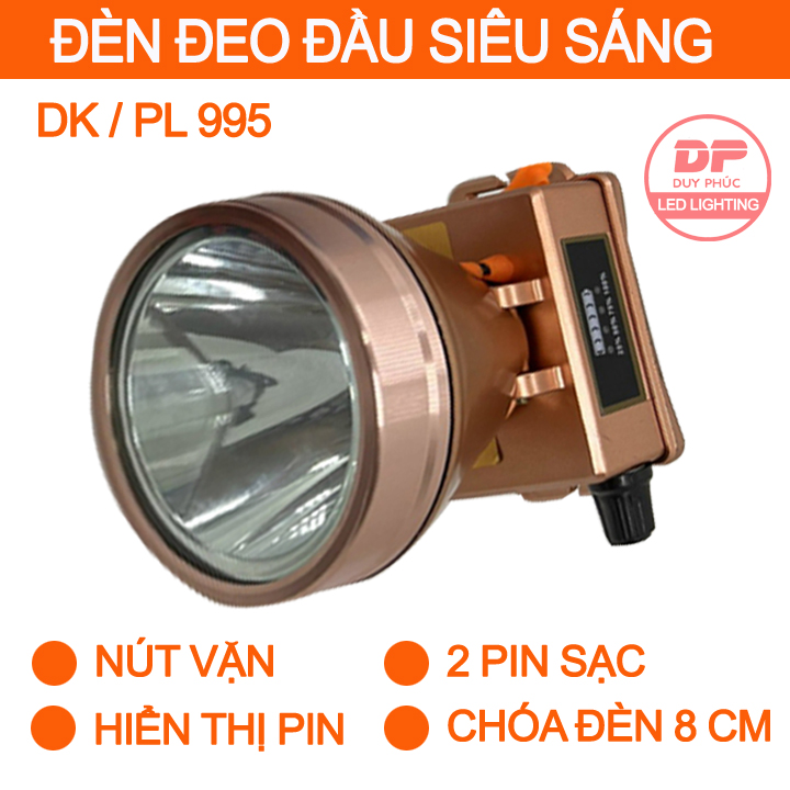 ĐÈN ĐỘI ĐẦU    PL 004 (100W ) – DK 995 (100W) ĐÈN PIN LED SẠC ĐIỆN , SIÊU SÁNG