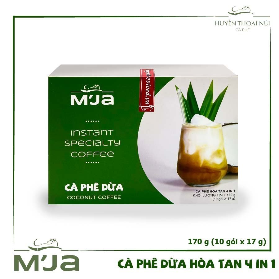 Cà phê đặc sản m'ja hòa tan dừa 4in1 - 170g