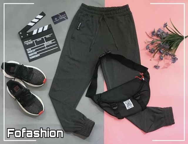Quần Jogger Thun Xám Lông Chuột Đẹp