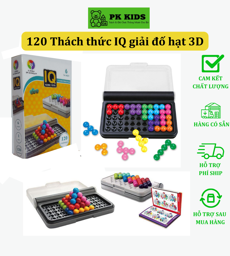 Đồ chơi xếp hình thử thách trí thông minh iq 120 hạt 3d giúp bé rèn luyện tư duy, đồ chơi trí tuệ phù hợp mọi lứa tuổi