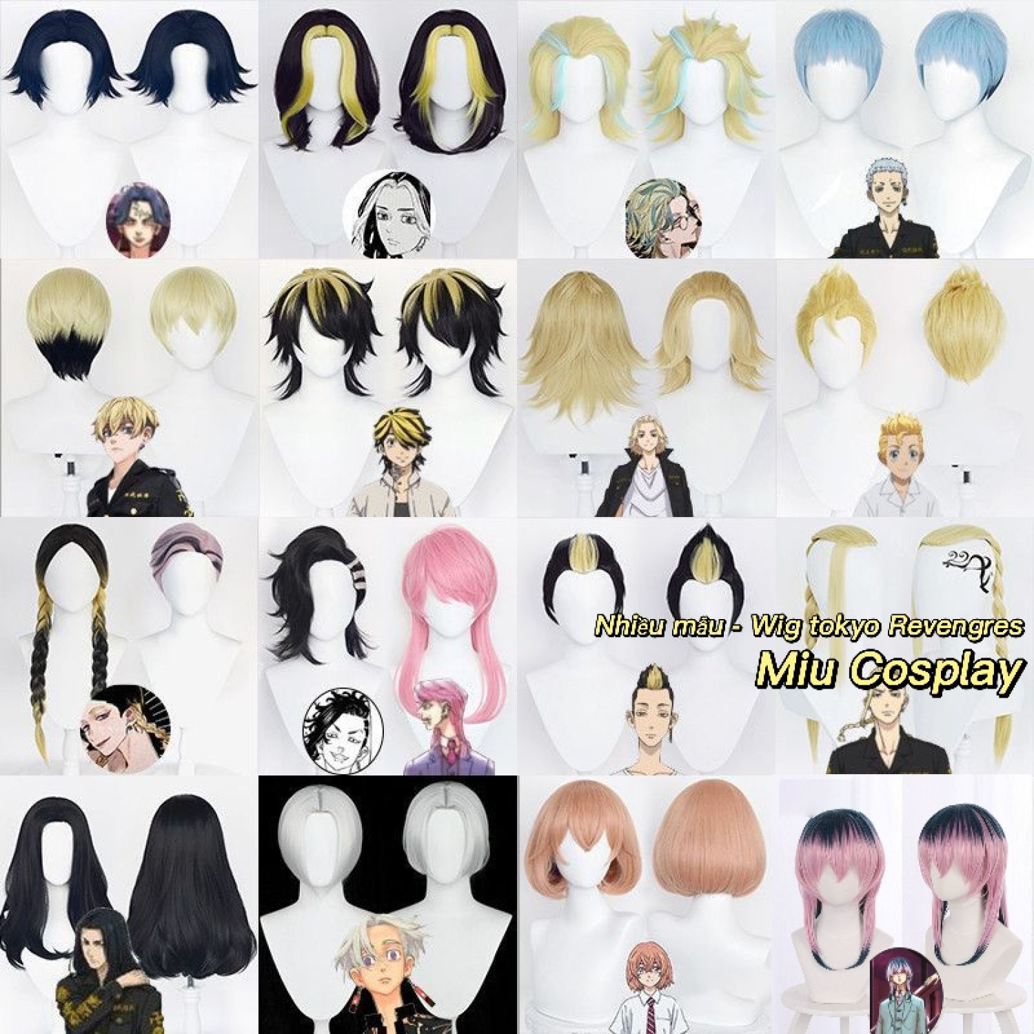 Sẵn Nhiều mẫu - Wig Tóc Giả Sanzu Rindou Senju Baji Hina Kazutora Mikey