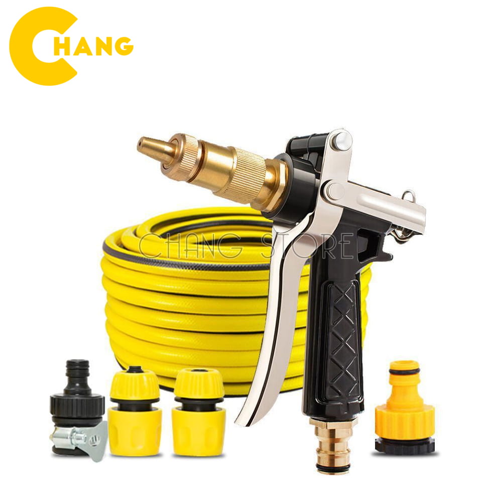 Bộ vòi và dây tưới cây chuyên nghiệp, vòi xịt tăng áp rửa xe, vòi tăng áp lực nước cao cấp