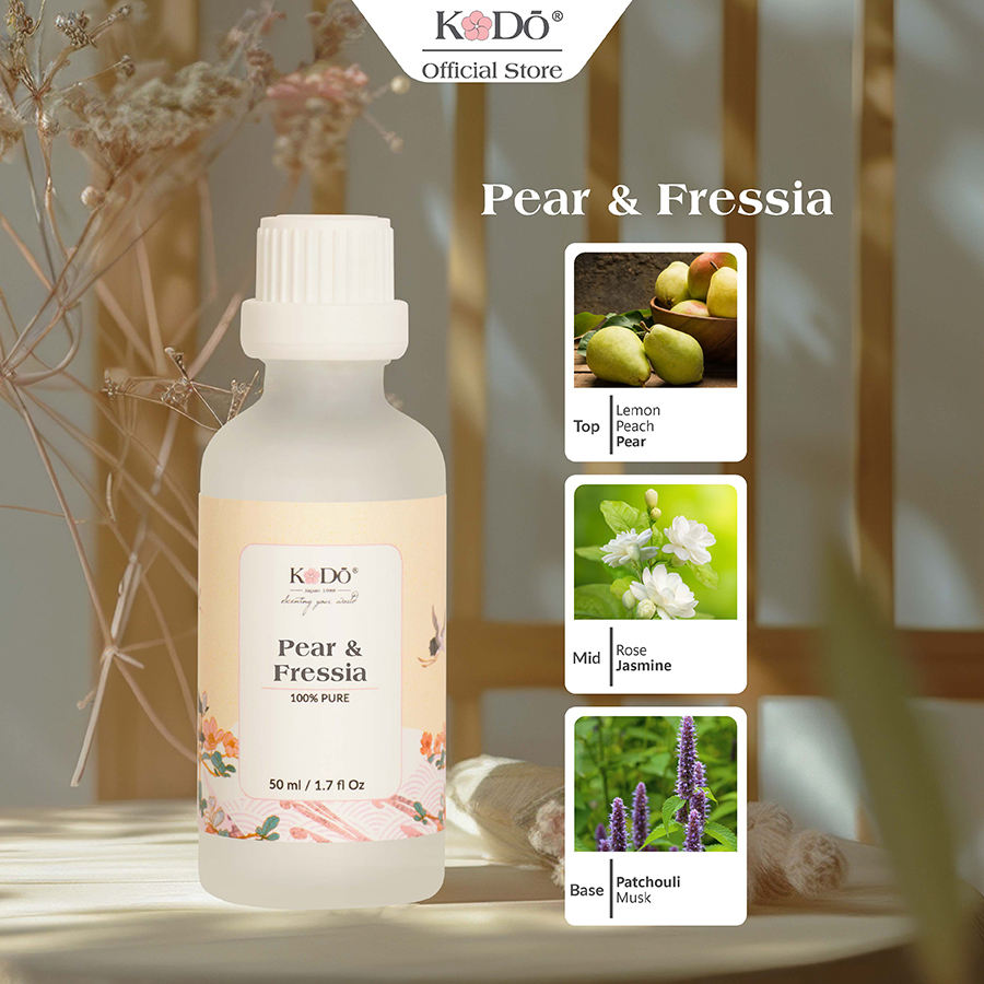 Tinh Dầu Nước Hoa Kodo Pear & Fressia Hương Hoa Lê - Làm Thơm Phòng, Không Gian, Quần Áo - Classic Collection - Kiểm Định An Toàn QUATEST3 10ml/50ml/100ml/500ml