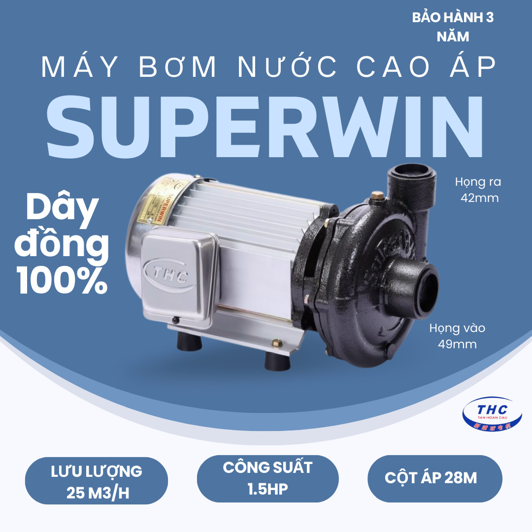 Máy bơm nước cao áp superwin 1.5hp - spw1100