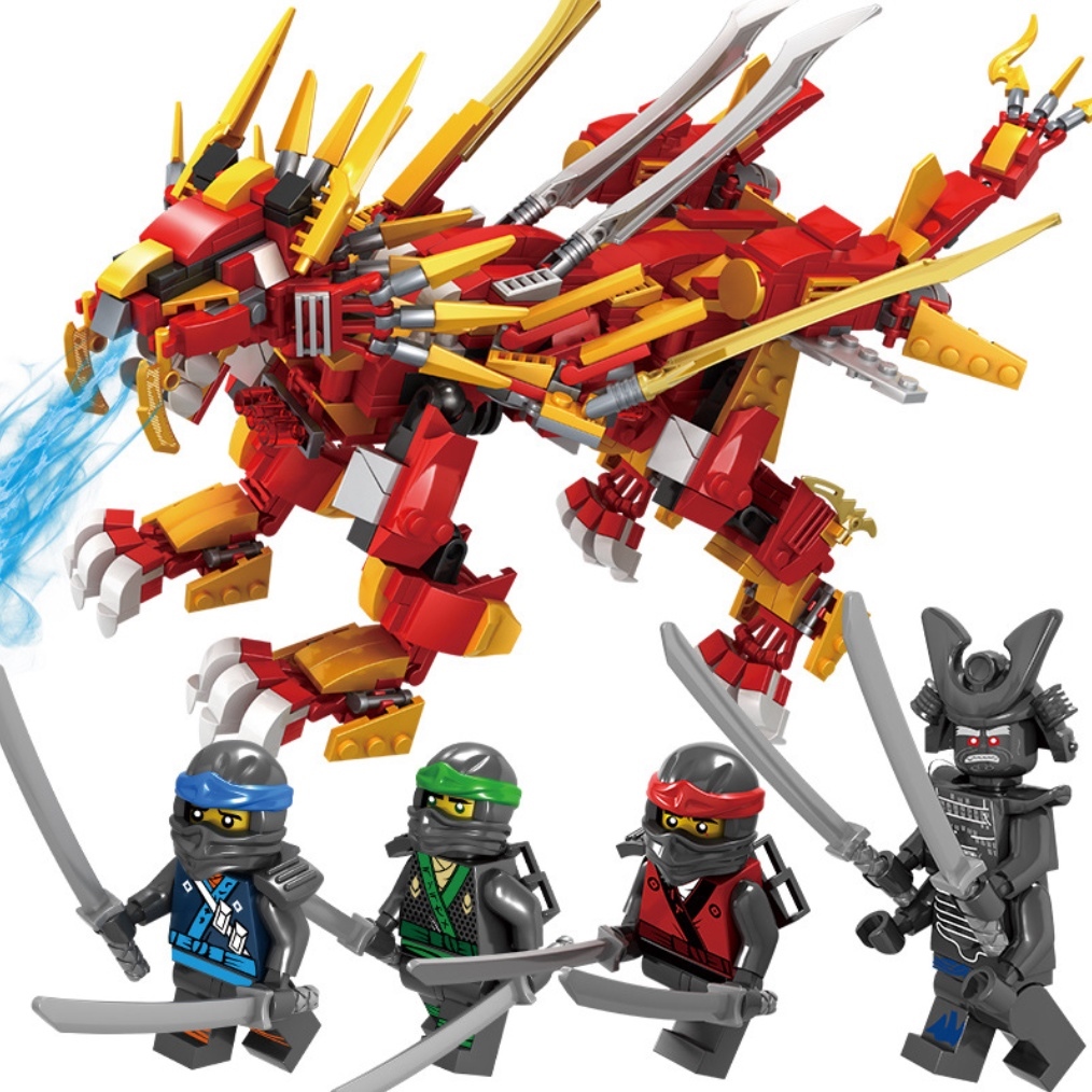 ▪  [800 Chi Tiết] Bộ Đồ Chơi Xếp Hình Lego Ninja Rồng Cho Bé ninjago Lego Dragon