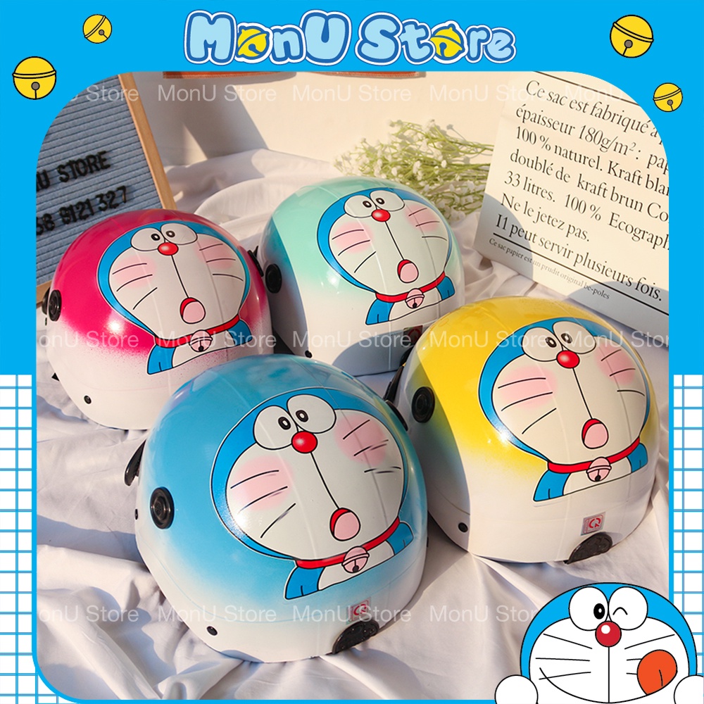 [HCM]Nón bảo hiểm 2 màu tem doremon và khủng long