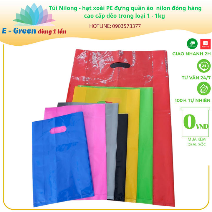 [HCM] 1kg Túi Hạt Xoài PE Bóng Dẻo Loại Cao Cấp  Dùng Đựng Quần Áo, Đóng Hàng Cho Shop- Egreen Dùng 1 Lần