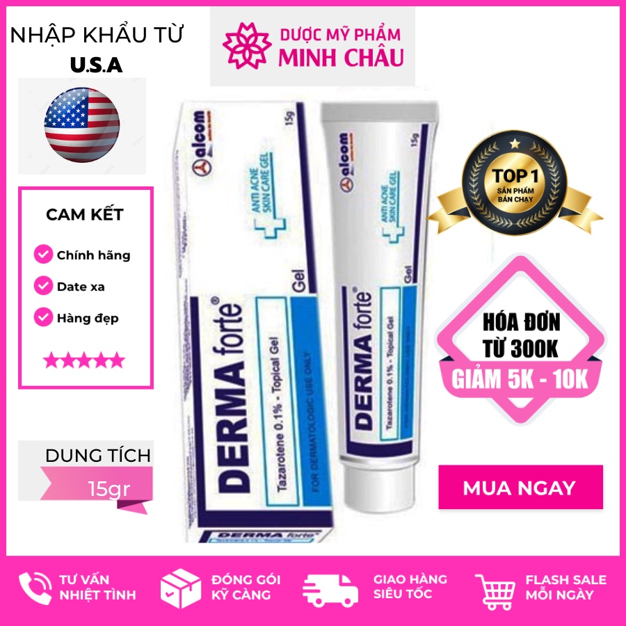 Derma forte gel 15g - gel mờ thâm giảm mụn derma