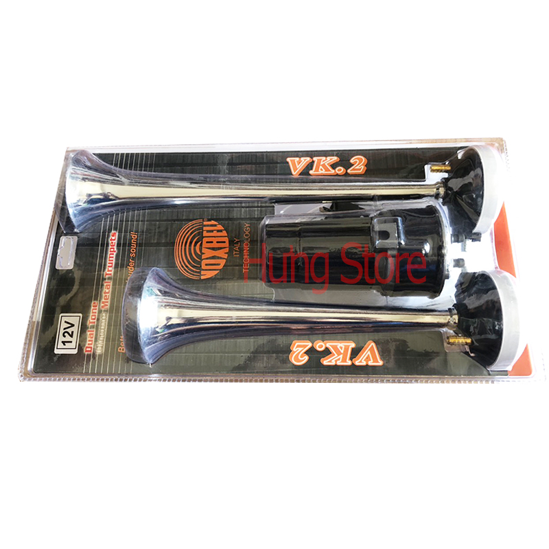 Bộ còi sinh hơi, đảo 2 tiếng VoxBell Italia cao cấp  sản xuất tại Đài Loan  24V (không cần bình hơi)