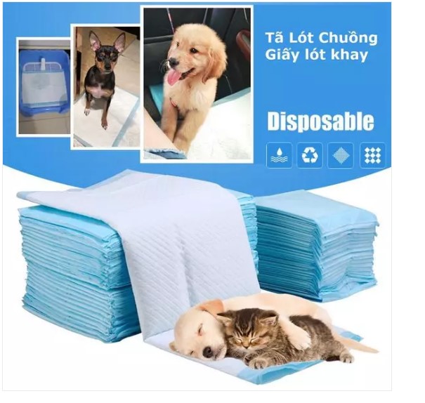 Tã thảm lót chuồng (Combo 5 MIẾNG) vệ sinh chó mèo - hướng dẫn vệ sinh đúng chỗ