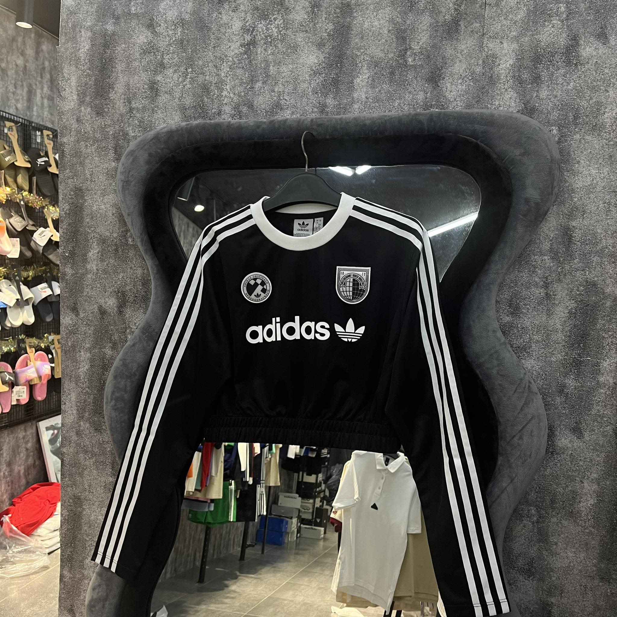 Áo tay dài chính hãng adidas long sleeve crop tee shop xám store
