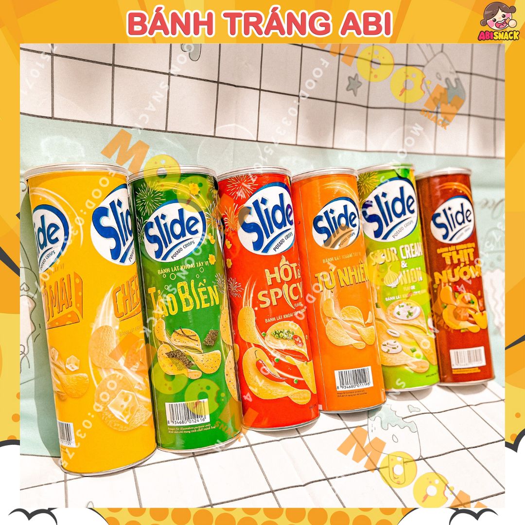 [HỘP LỚN 160g] Bánh Snack Khoai Tây Lát Slide đủ 7 vị mới phô mai/thơm cay/thịt nướng/tảo biển/ hành/tự nhiên/gà nướng