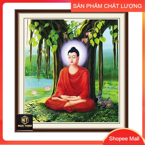Tranh thêu Thích ca mâu ni phật kích thước 51*55cm