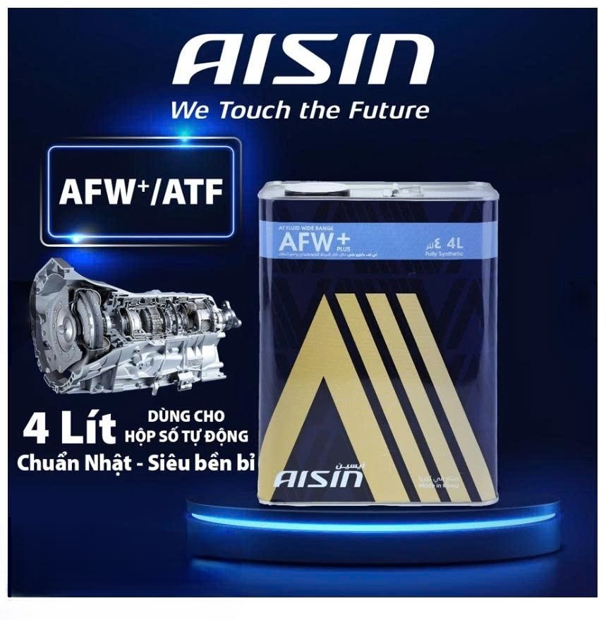 Dầu Nhớt Hộp Số Tự Động AISIN Fully Synthetic AFW ATF+ Plus ATFMT4SB - Hàng Chính Hãng AISIN - Japan Cao Cấp (Can 4Lít)