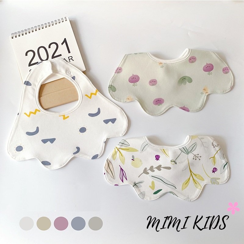 Set 3 yếm cổ dẻ quạt Cotton mềm mại cho bé Mimi Kids YC07