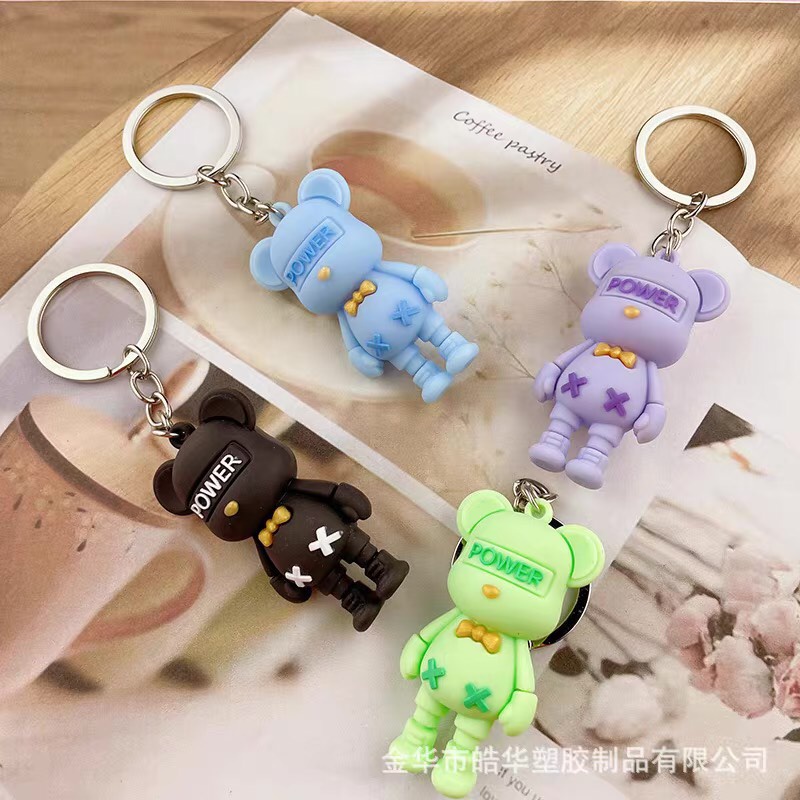 Móc khóa balo gấu nâu POWER siêu cute