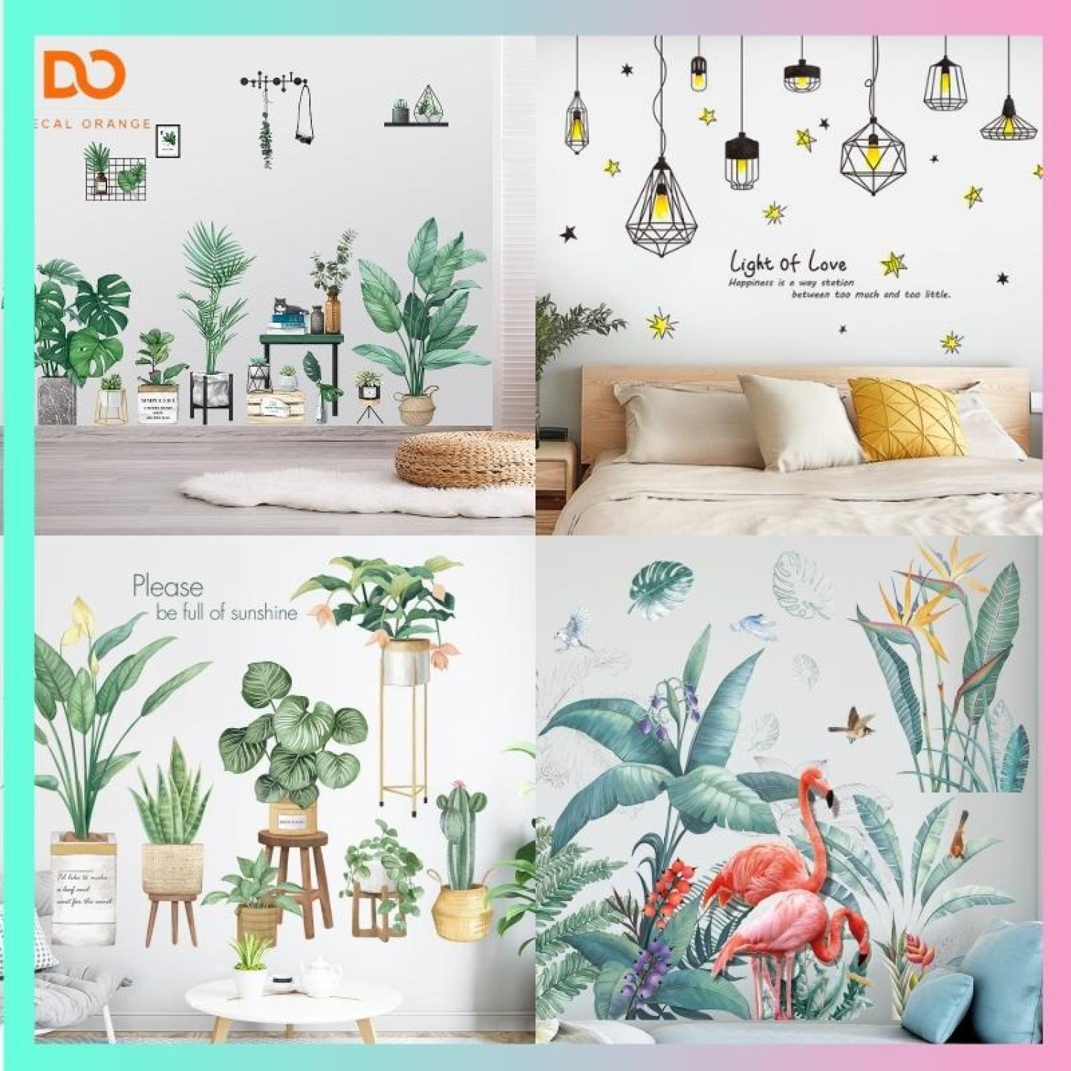 Decal dán tường, Tranh dán tường Hàn Quốc trang trí phòng ngủ, phòng khách AD05