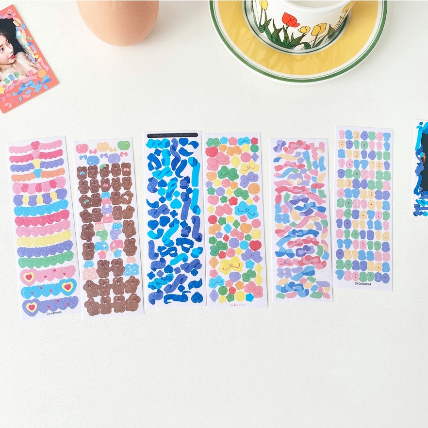 Sticker ruy băng hologram ribbon trang trí toploader | BST143
