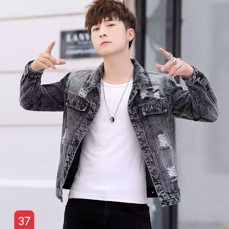 [Hoàn Tiền 15%] Áo khoác jean nam xám cao cấp- Áo khoác jean nam phong cách Hàn Quốc- Chất liệu thoáng mát, bền đẹp, năng động, thiết kế trẻ trung,dễ phối đồ,không nhăn, không xù,không phai màu  (Full tem mac) DIỄM NHI SHOP AZQ10