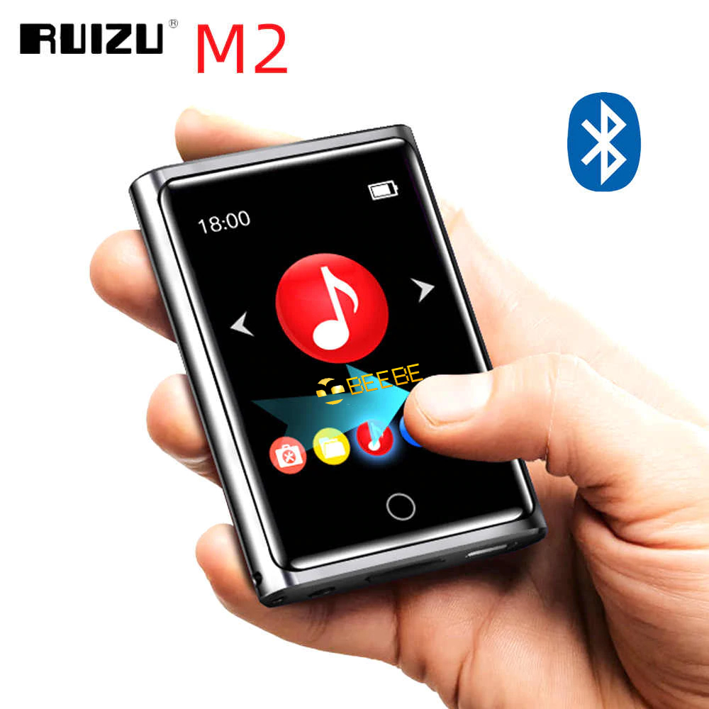 Ruizu m2 full touch screen mp3 player bt 8gb portable audio music player with fm radio recording e-book video player
