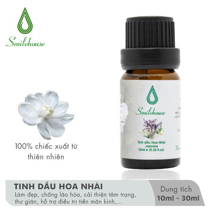 Tinh Dầu Thiên Nhiên Hoa Nhài Smilehouse, xông phòng, khử mùi ẩm mốc, giảm stress, cam kết an toàn, nguyên chất.