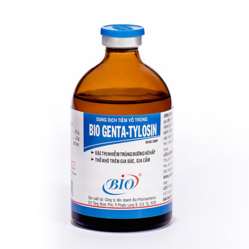 Bio Genta Tylosin 20ml Dùng cho Chó mèo Gia súc Gia cầm