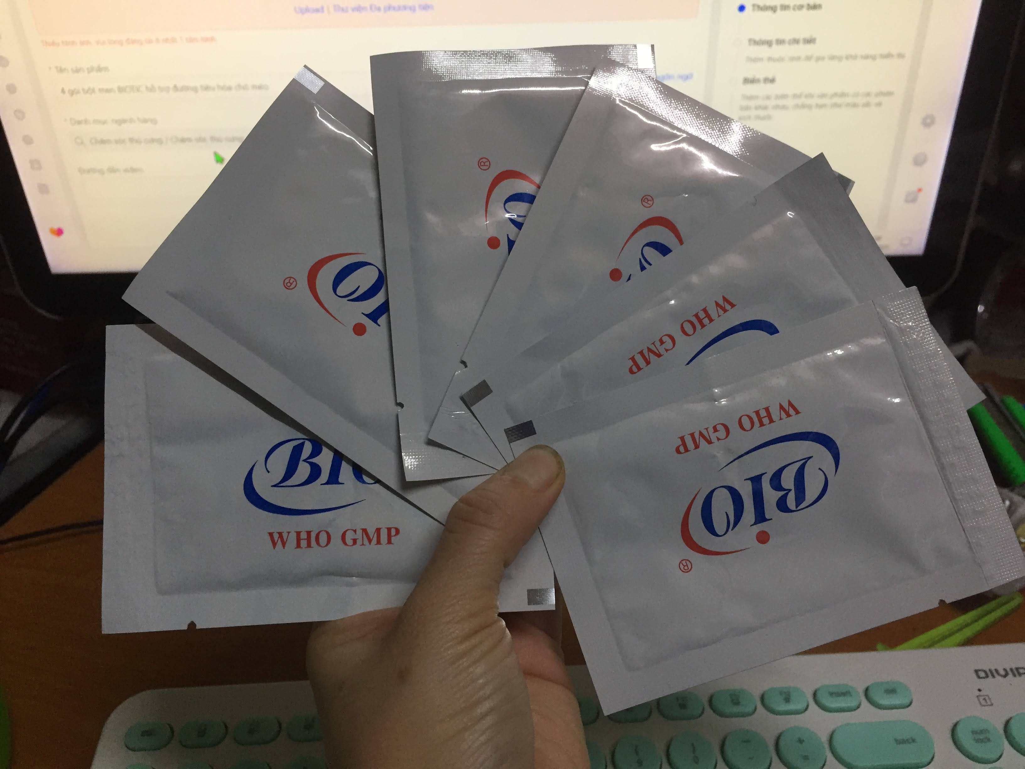 4 gói bột men BIOTIC hỗ trợ đường tiêu hóa chó mèo khỏe mạnh đường ruột 5gam / gói
