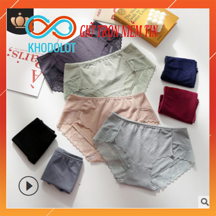 [Hộp 5] Quần lót nữ cao cấp kháng khuẩn NEON sexy, Quần chíp cute nâng mông xuất nhật viền lượn sóng KHODOLOT