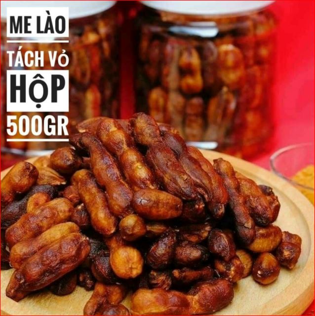 Me Lào Muối tôm Một Nắng Dẻo Chua Ngọt  Hũ 500Gr chua 20% ngọt 80% ăn vặt giảm cân ty ty shop