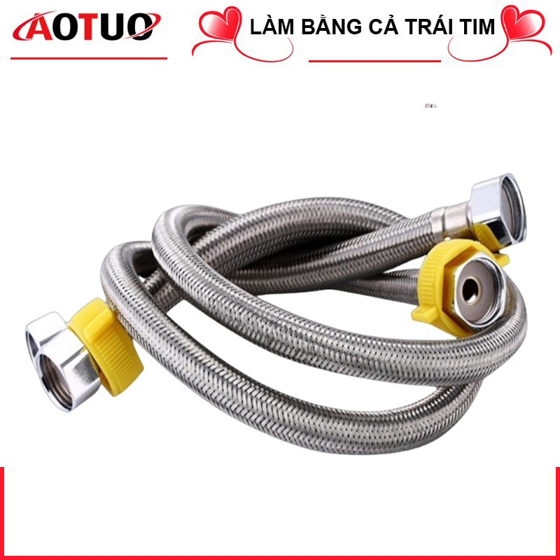 Bộ 02 Dây dẫn nước chịu nhiệt cho bình nóng lạnh với inox 304, ống nước, Dây cấp nước bồn cầu, bình nóng lạnh