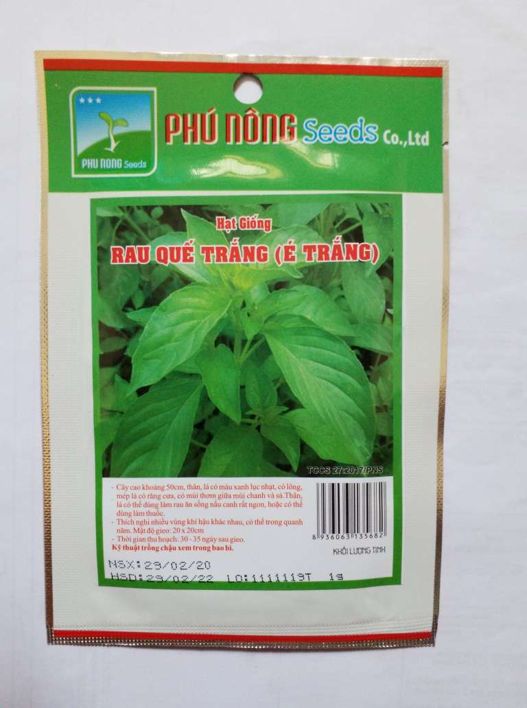 [HCM]Hạt giống Rau quế Trắng - Húng thơm Phú Nông Seeds