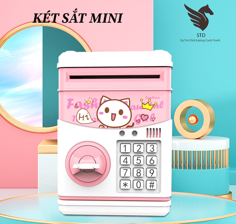 Két sắt mini cho bé két ATM thông minh sử dụng pin Tặng kèm pin