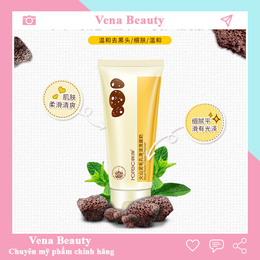 Sữa rửa mặt ngừa mụn trắng da dưỡng ẩm sạch sâu se khít lỗ chân lông Rorec Vena Beauty