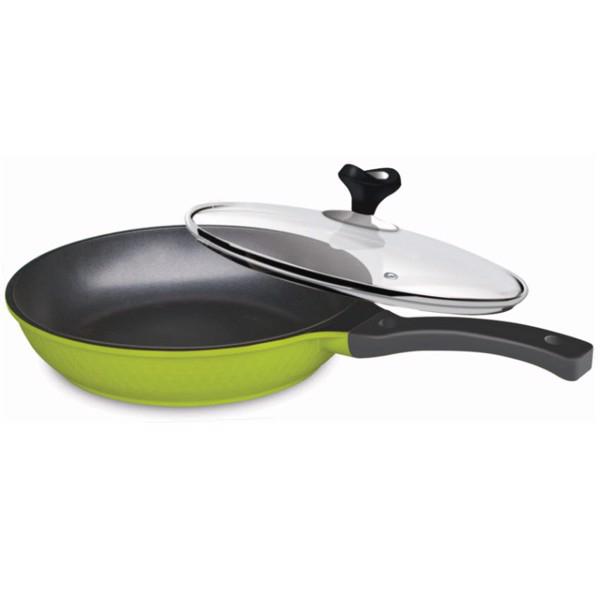 Chảo đúc cao cấp tròn sơn đen sato st-t280tk 28cm