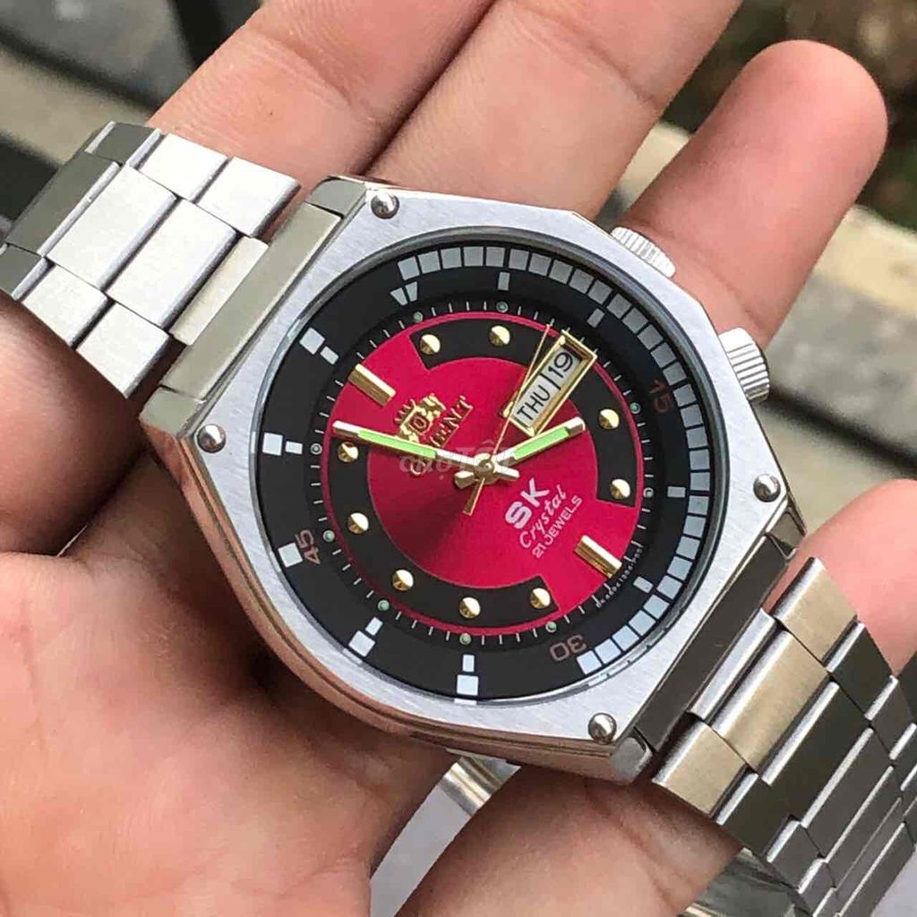 (Có video shop tự quay)Đồng Hồ Cơ Nam SK Mặt Lửa Cao Cấp Chống Nước Chống Xước Automatic.