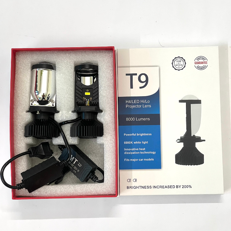 Pha đèn led bi cầu mini t9 bản cao cấp 2024 chân h4
