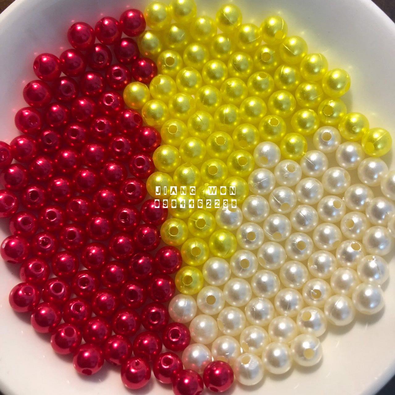 100g Hạt cườm, hạt nhựa giả ngọc trai 6ly nhiều màu