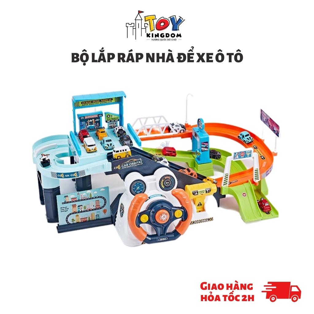 Bộ đồ chơi lắp ráp nhà để xe ô tô cho bé