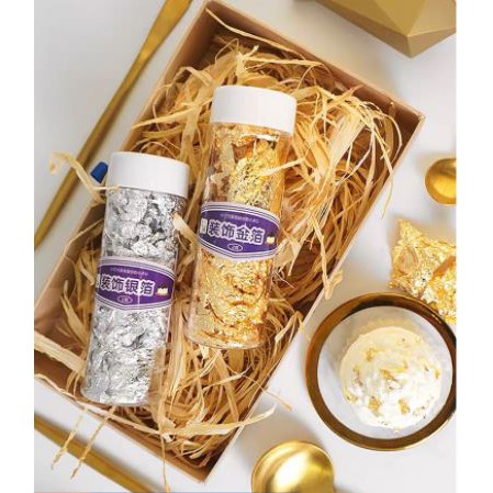 Phụ Kiện Bánh Sinh Nhật Bánh Kem - Lá Vàng, Lá Bạc Trang Trí Bánh Lọ 2 Gr
