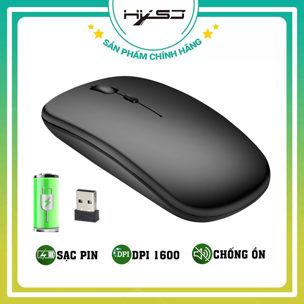 Chuột không dây giá rẻ HXSJ M101 sạc pin, siêu nhạy sử dụng cho máy tính, laptop, PC, tivi - bảo hành 6 tháng