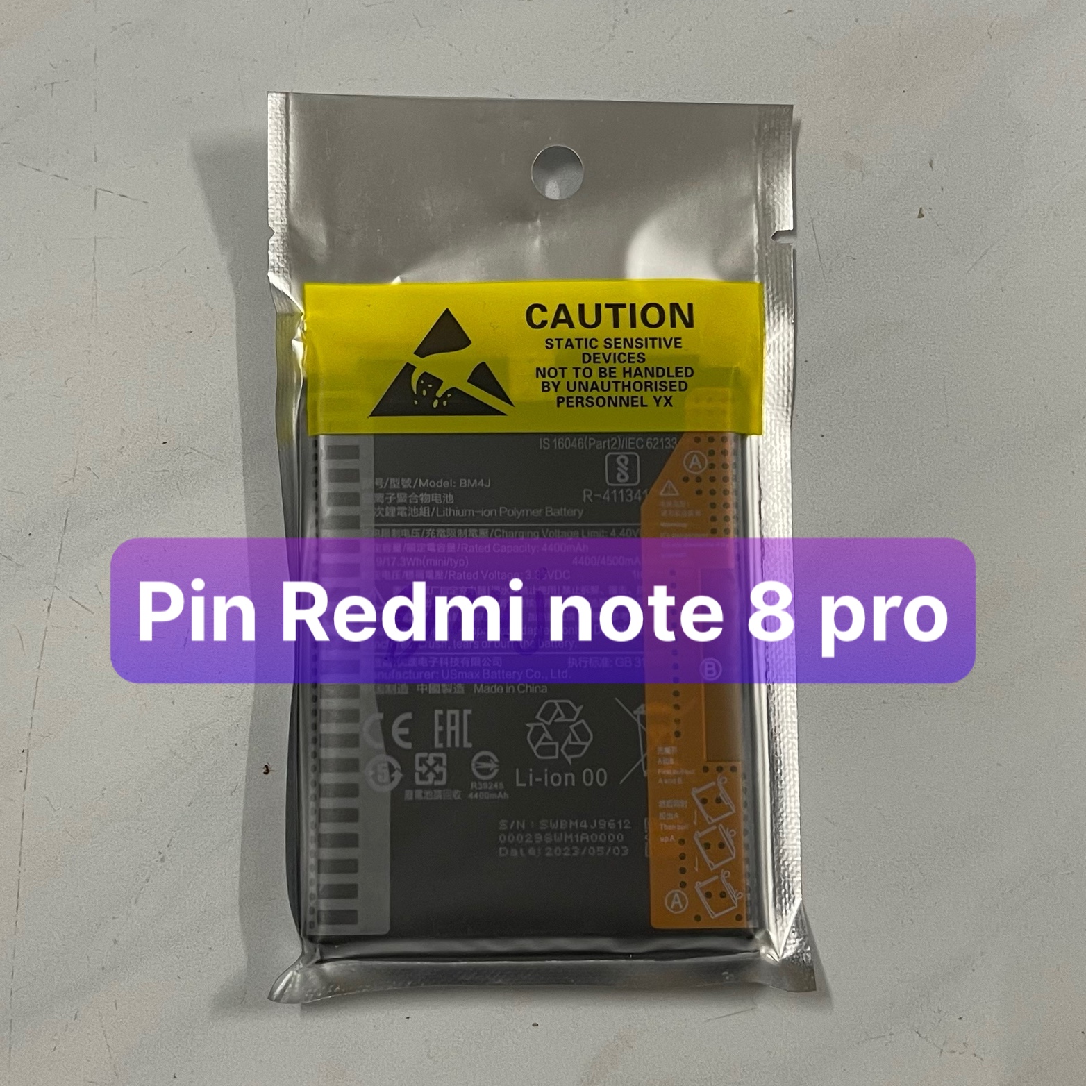 pin Redmi note 8 pro model BM4J (zin bảo hành 3 tháng)