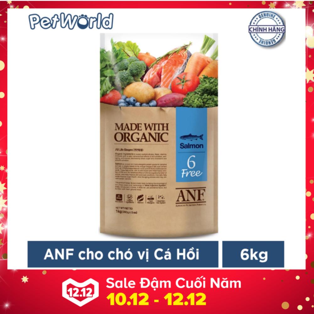 Thức ăn hữu cơ dành cho chó anf 6 free organic vị cá hồi - dạng túi 6kg