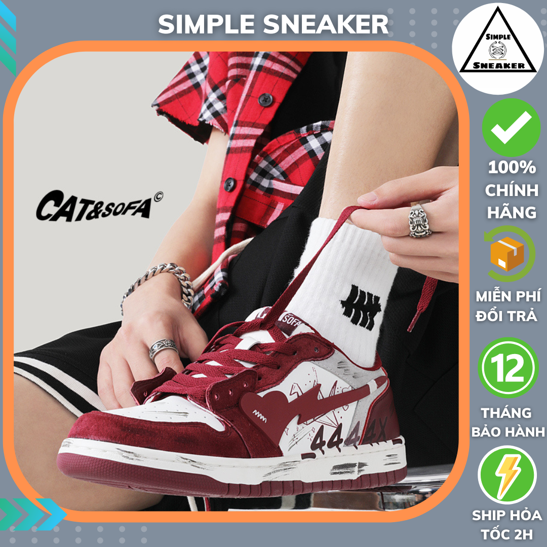 Giày Cat &amp; Sofa Chính Hãng - SIMPLE SNEAKER - Giày Sneaker Cat Sofa Flower Phong Cách Đường Phố AC268