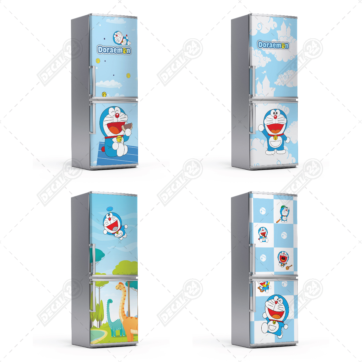 Decal dán tủ lạnh chuyên dụng siêu đẹp, Gia đình mèo Decal24h giấy dán tủ lạnh siêu bền nhiều mẫu cute - HÀNG CAO CẤP, DTL-A06