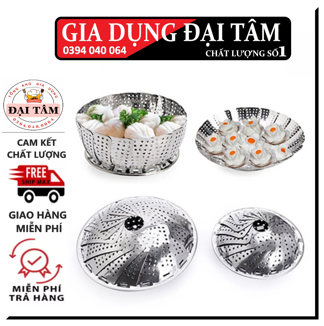 Vỉ hấp cách thủy inox gấp gọn tiện dụng - dụng cụ hấp