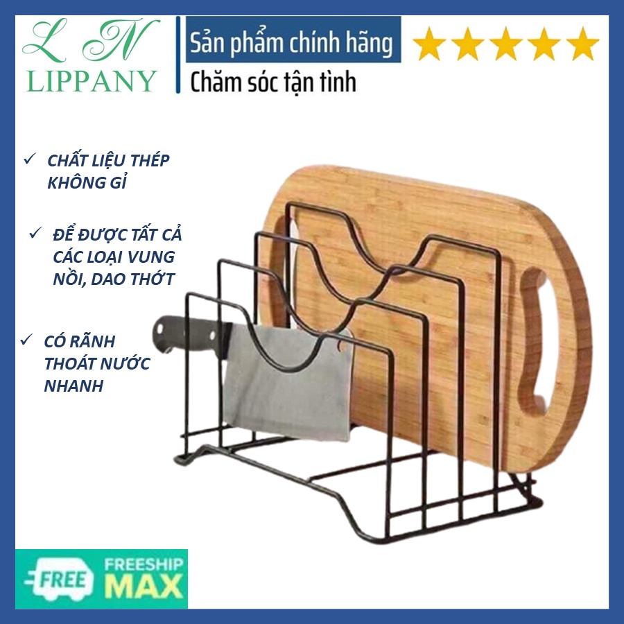 Kệ gác vung nồi và dao thớt đa năng 4 ngăn