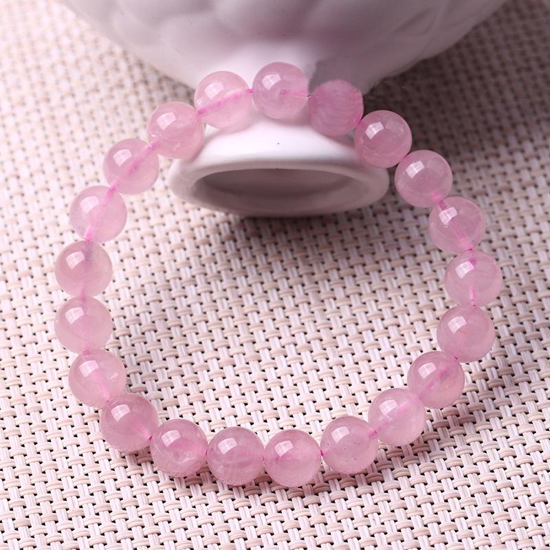 Vòng đá thạch anh hồng 8 ly 10 ly 12 ly tự nhiên - Có giấy kiểm định đá tự nhiên - Mang may mắn tài lộc đến cho người mệnh Hỏa và mệnh Thổ